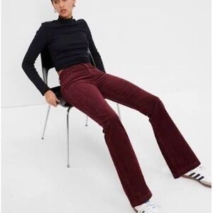 GAP Burgundy Corduroy Flare Pants Women Size 4